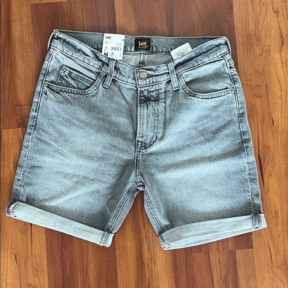 Lee Rider slim fit shorts in gray wash